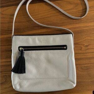 kate spade White Crossbody Bag with Black Tassel